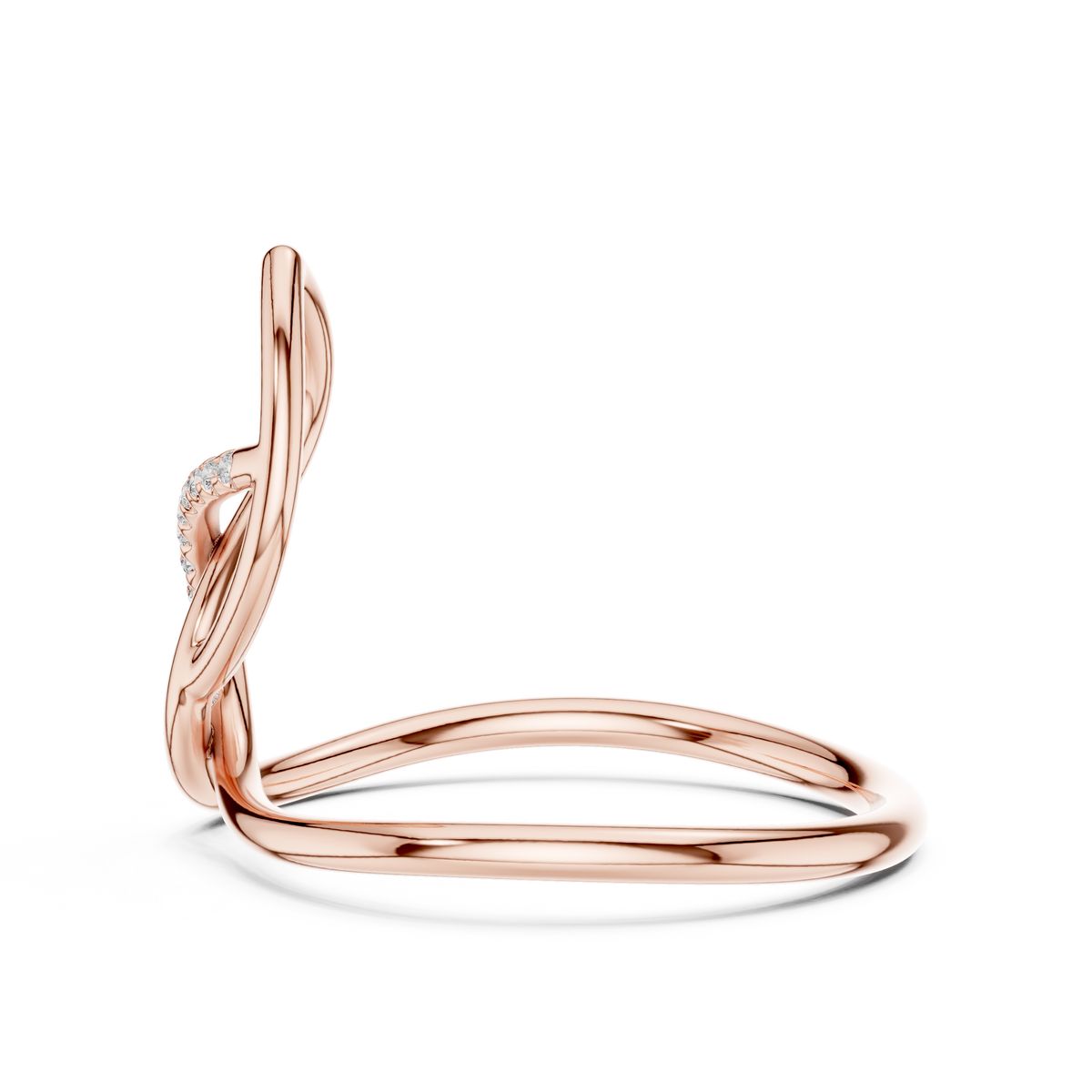 unique style twisted loop round lab diamond anniversary ring - view 9