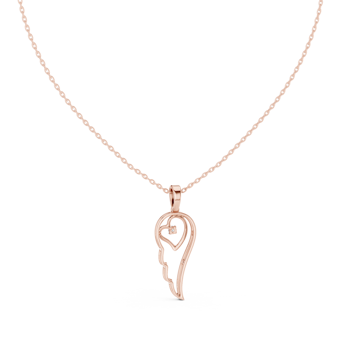 abstract spiritual silhouette charm pendant with round lab grown diamond - view 8