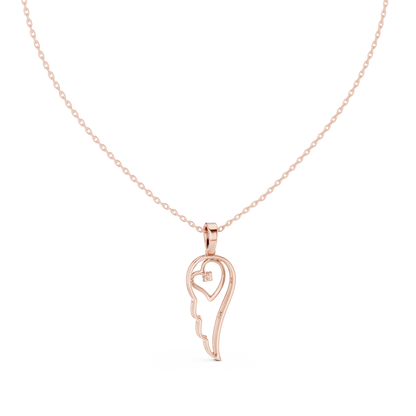 Abstract Spiritual Silhouette Charm Pendant with Round Lab Grown Diamond - View 8