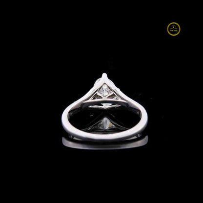 Split Shank Oval Cut Lab Diamond Cathedral Solitaire Ring - View 4