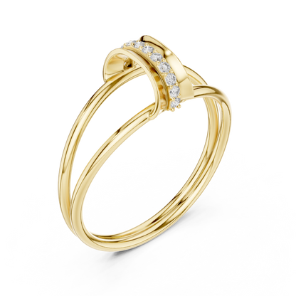 Split Shank Round Cut Lab Diamond Statement Engagement Ring - View 2