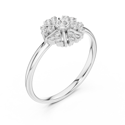 Lab Round Diamond Nature Inspired Statement Ring - View 4