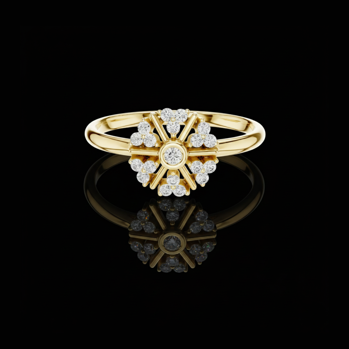 lab round diamond nature inspired statement ring