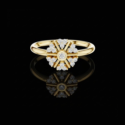 Lab Round Diamond Nature Inspired Statement Ring