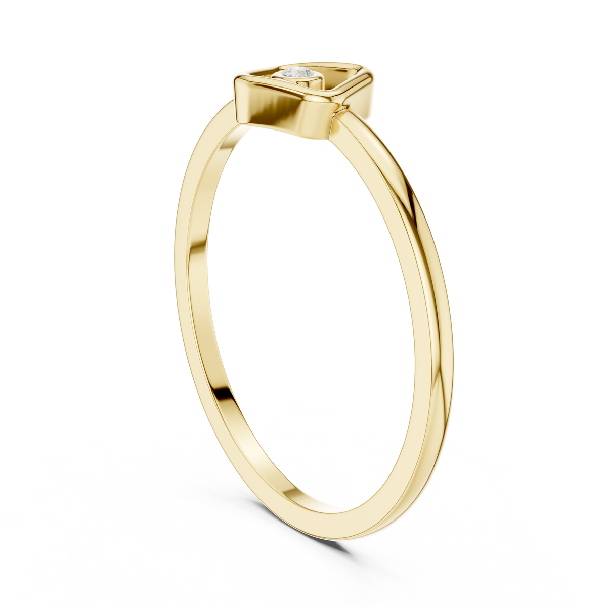 round cut lab diamond open square geometric solitaire ring - view 10