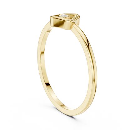 Round Cut Lab Diamond Open Square Geometric Solitaire Ring - View 10