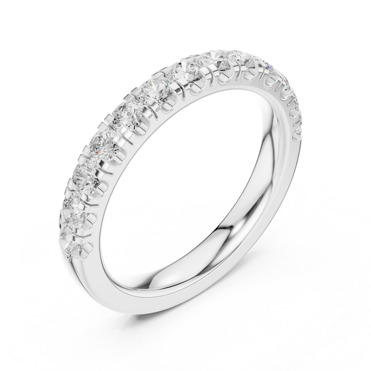Stackable Round Moissanite Diamond Wedding Band - View 4