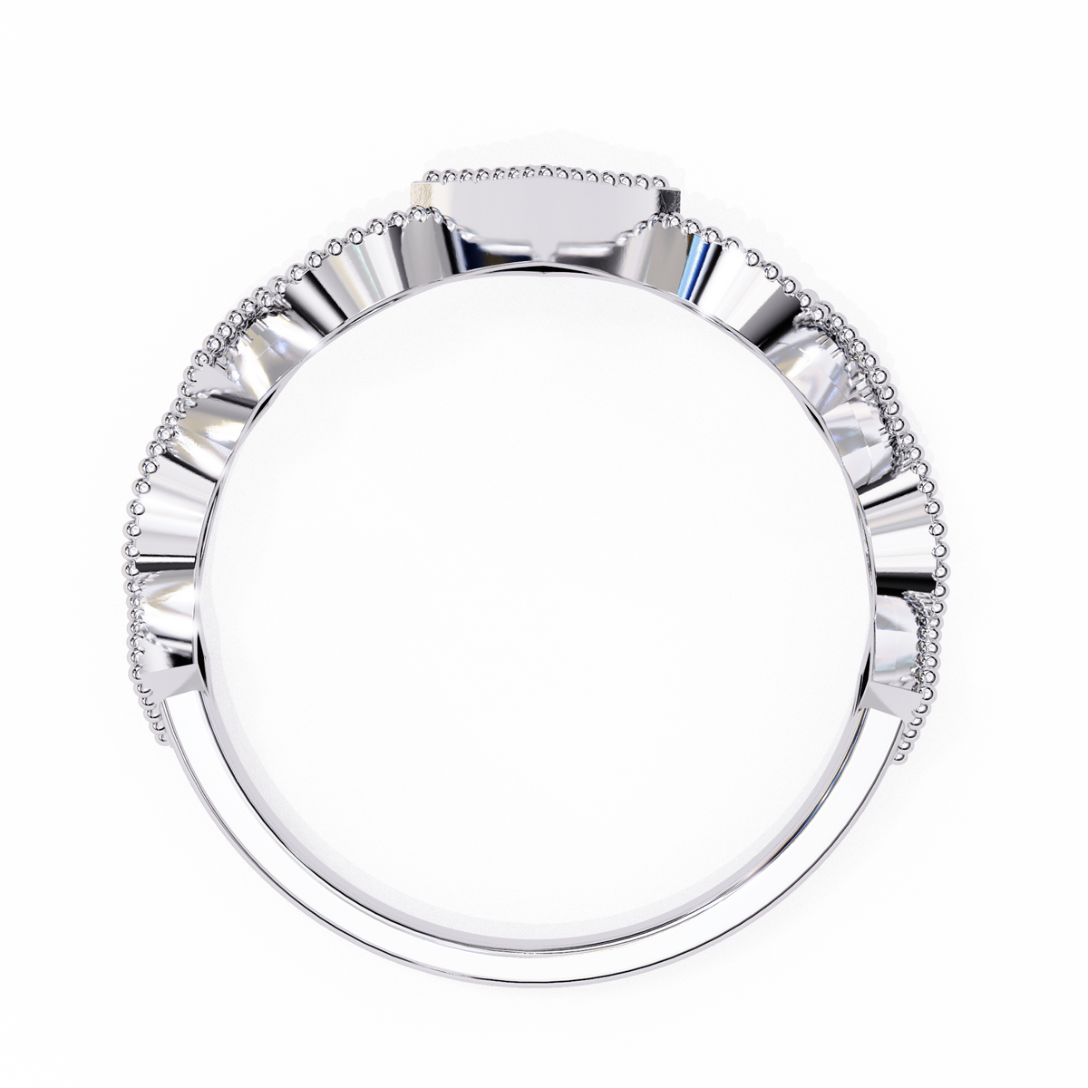 princess cut chevron lab diamond stackable wedding band ring - view 7