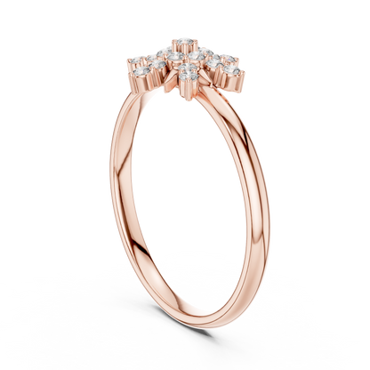 Round Moissanite Diamond Cluster Delicate Ring - View 6