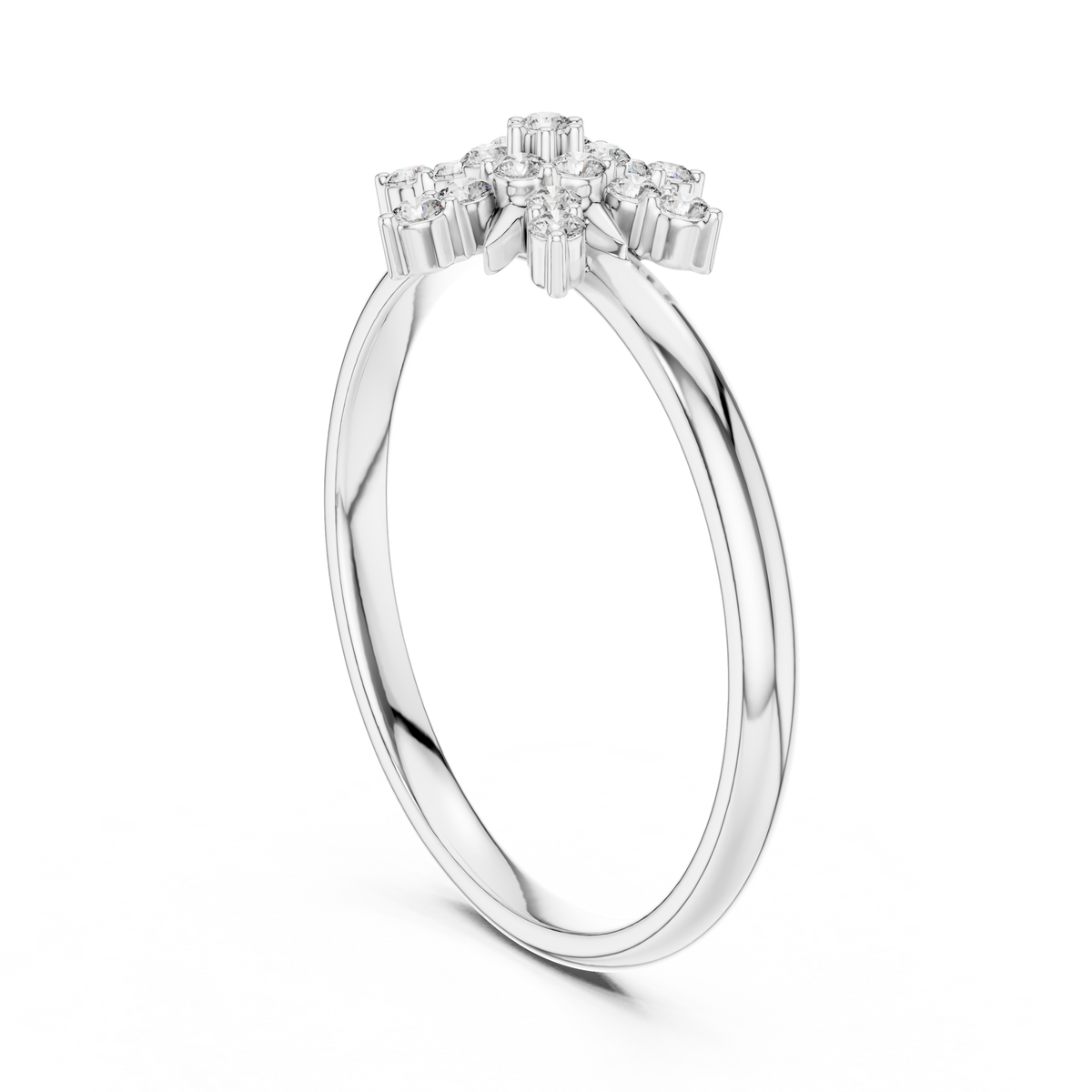 round moissanite diamond cluster delicate ring - view 7