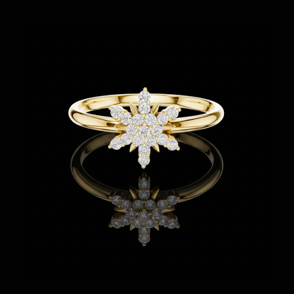 Round Moissanite Diamond Cluster Delicate Ring