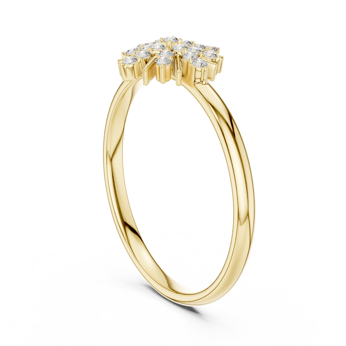 round moissanite diamond starburst cluster statement ring - view 5