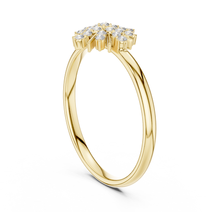 Round Moissanite Diamond Starburst Cluster Statement Ring - View 5