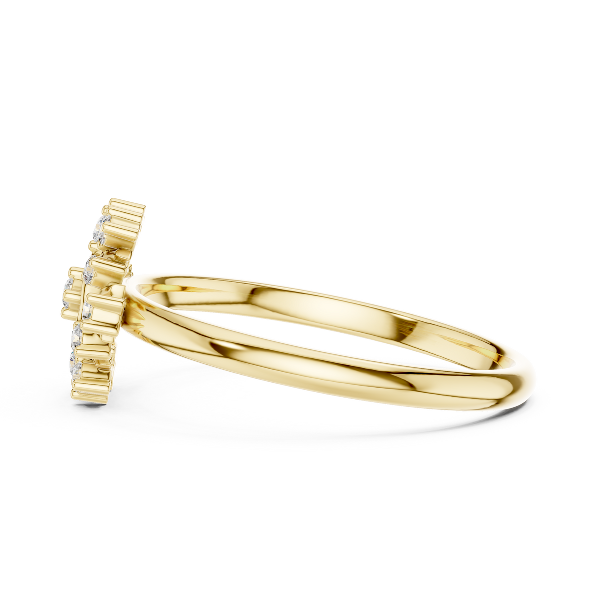 round lab diamond nature inspired cluster ring - view 8