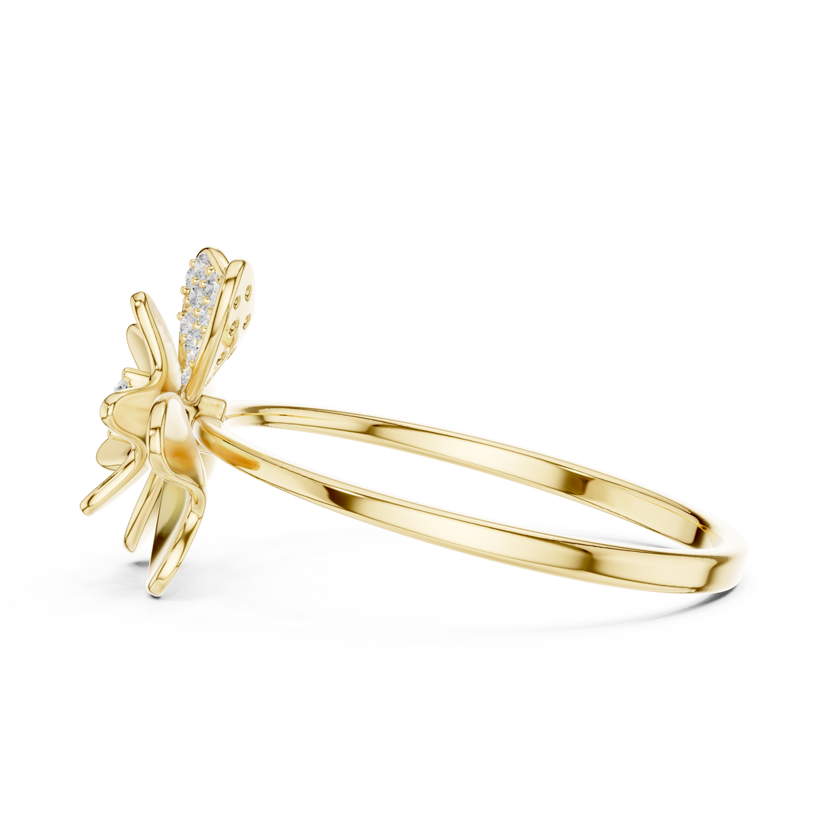 Floral Lab Diamond Statement Promise Ring - View 8
