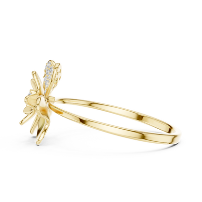 Floral Lab Diamond Statement Promise Ring - View 8