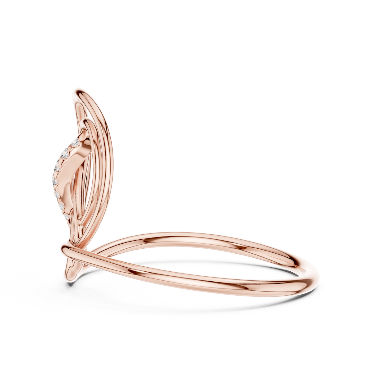 Abstract Open Loop Pave Lab Diamond Statement Anniversary Ring - View 9