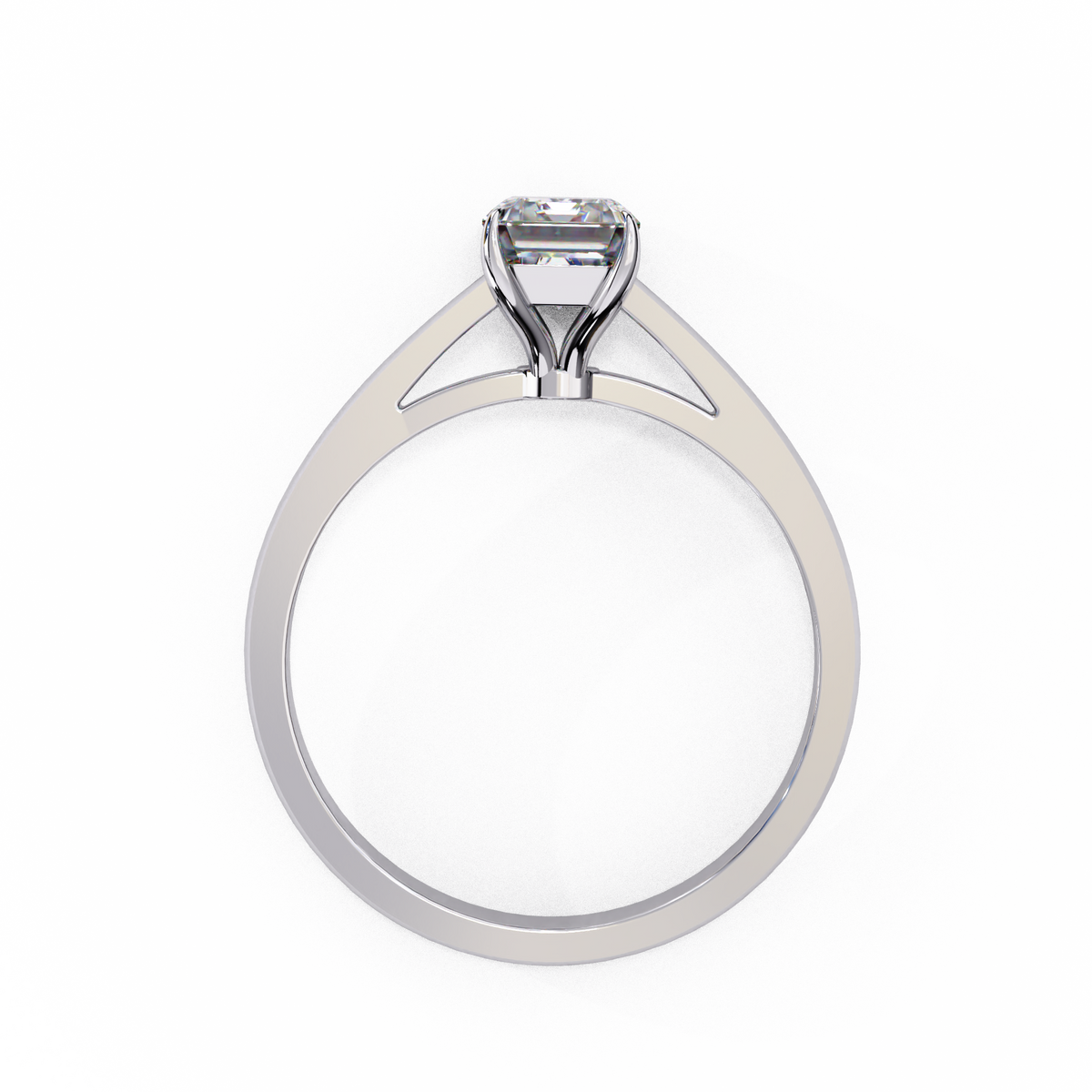 radiant cut lab diamond engagement solitaire ring - view 8