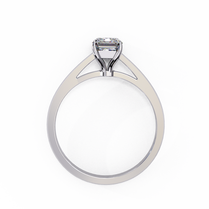 Radiant Cut Lab Diamond Engagement Solitaire Ring - View 8
