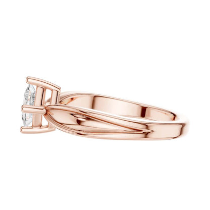 Princess Cut Split Shank Lab Diamond Solitaire Engagement Ring - View 8