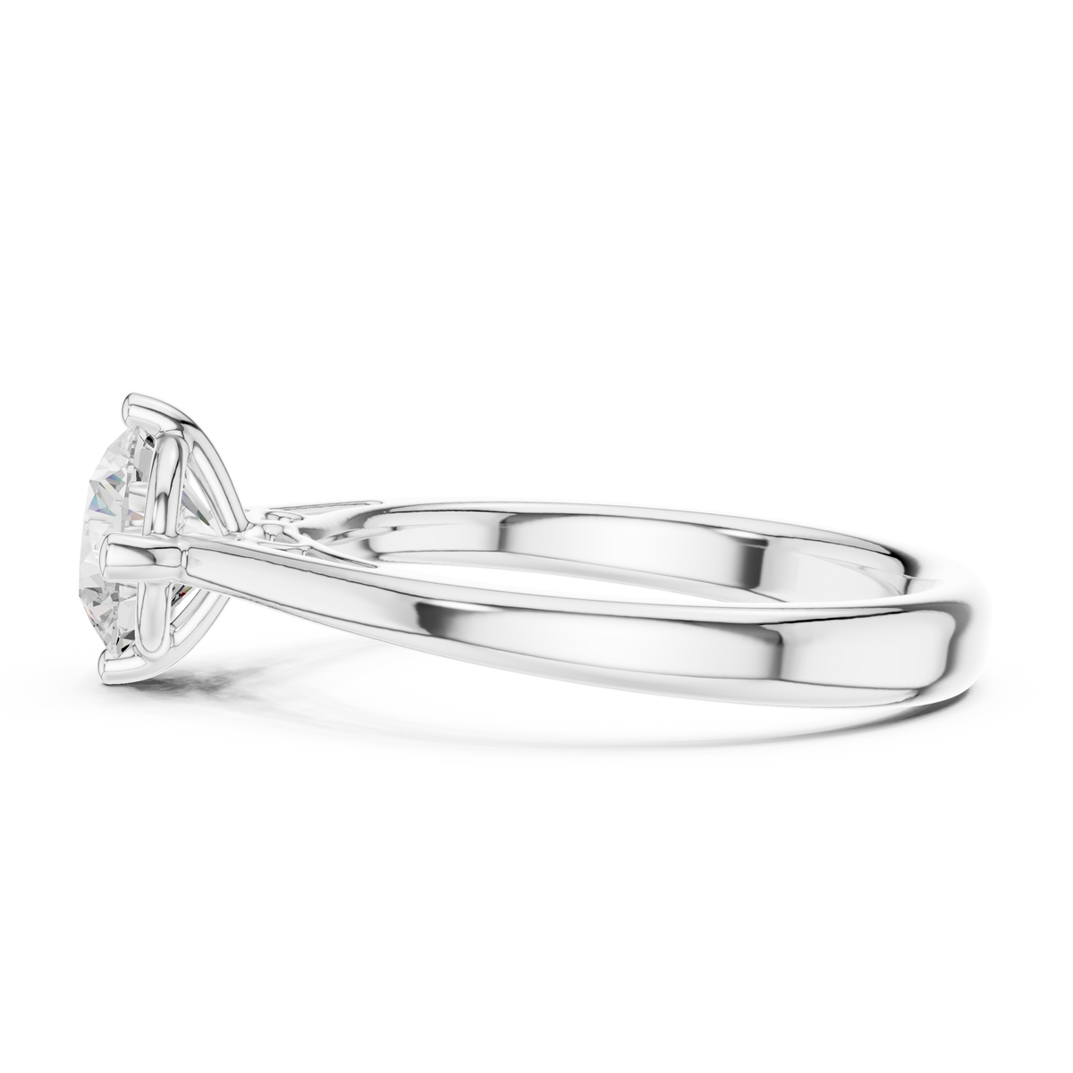 Round Lab Diamond Solitaire Engagement Ring - View 10