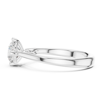 Round Lab Diamond Solitaire Engagement Ring - View 10