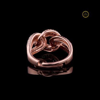 Pave Moissanite Diamond Chain Link Statement Ring - View 4