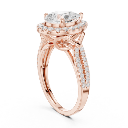 Pear Cut Lab Diamond Split Shank Engagement Ring - View 11