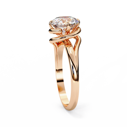 Unique Round Cut Lab Diamond Solitaire Promise Ring - View 6