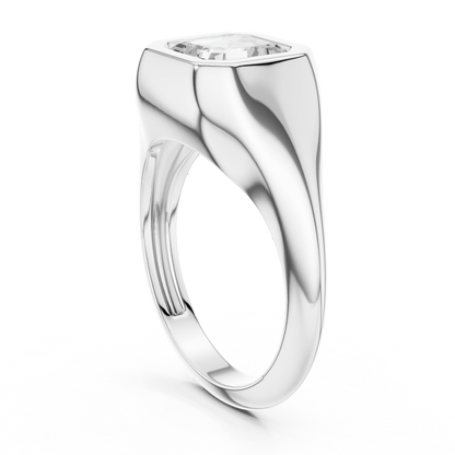 Handcrafted Asscher Cut Lab Diamond Ring With Bezel Setting - View 6