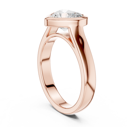 Heart Cut Solitaire Cathedral Lab Diamond Ring - View 6