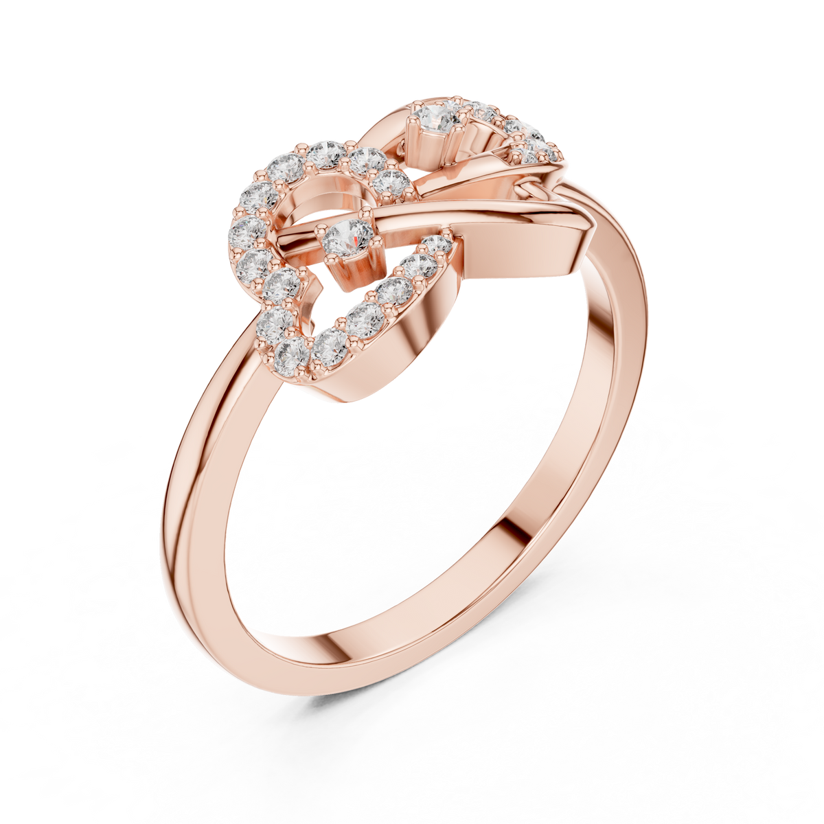 infinity round cut lab diamond openwork pave gold statement ring - view 6