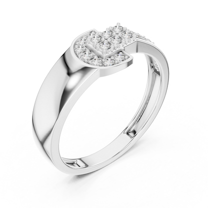 Round Lab Diamond Pave Statement Engagement Ring - View 6