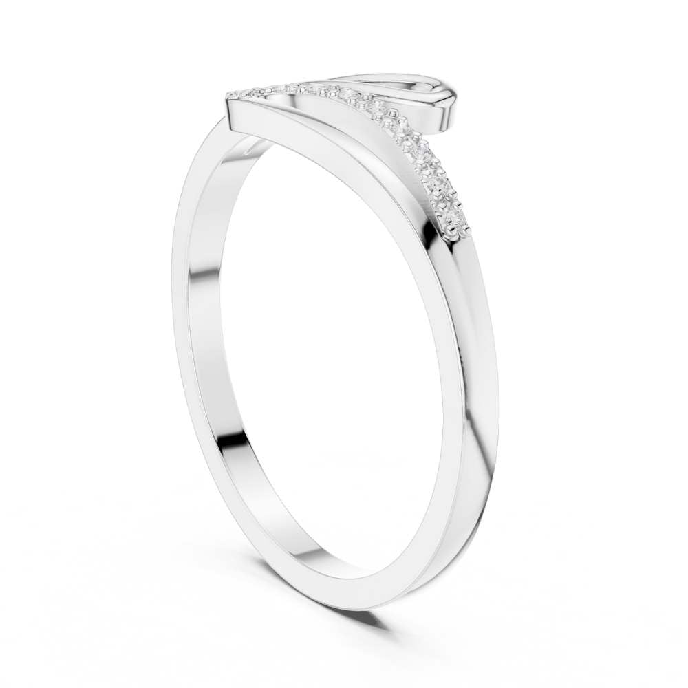 Open Swirl Round Lab Diamond Pave Ring - View 12