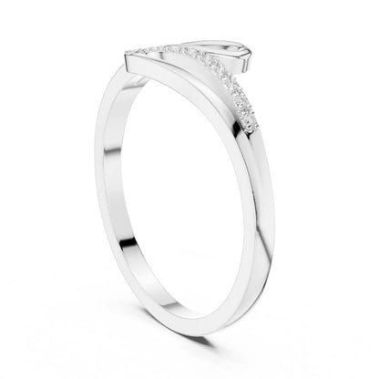 Open Swirl Round Lab Diamond Pave Ring - View 12