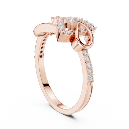 Open Trillion Shape Pave Lab Diamond Wedding Ring - View 6
