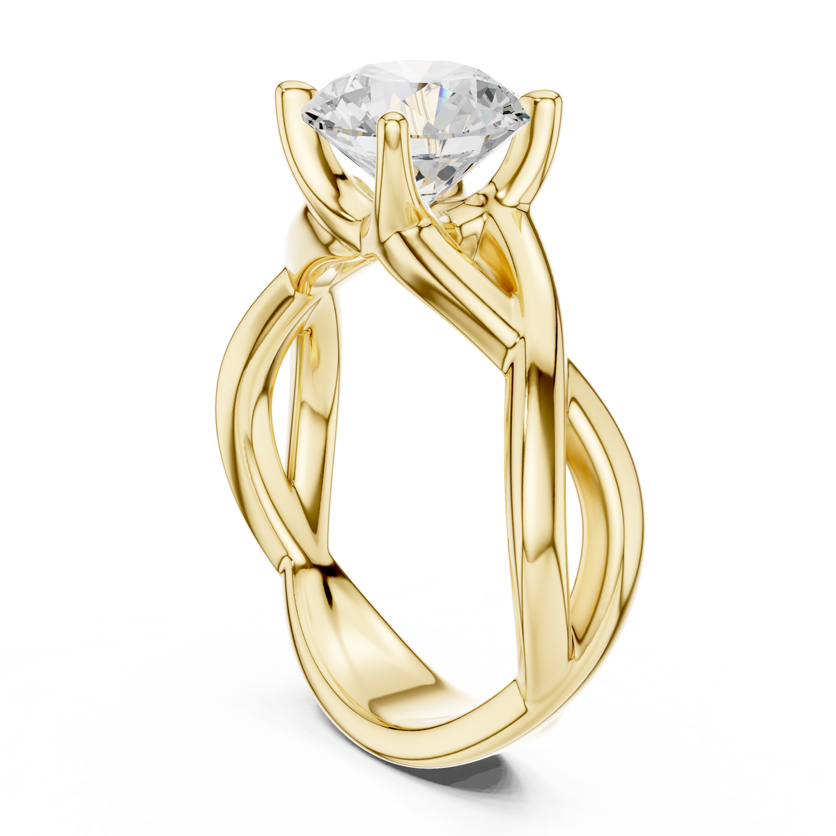 round cut lab diamond infinity twist ring - view 6