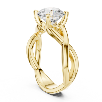 Round Cut Lab Diamond Infinity Twist Ring - View 6
