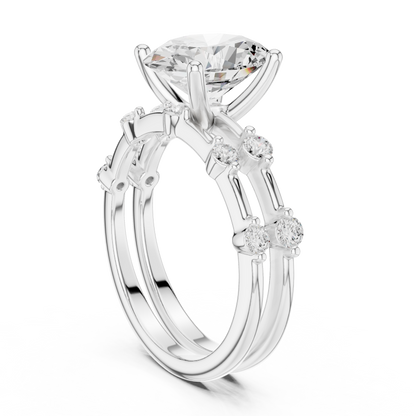 Handcrafted Oval Cut Lab Diamond Split Shank Ring - View 12
