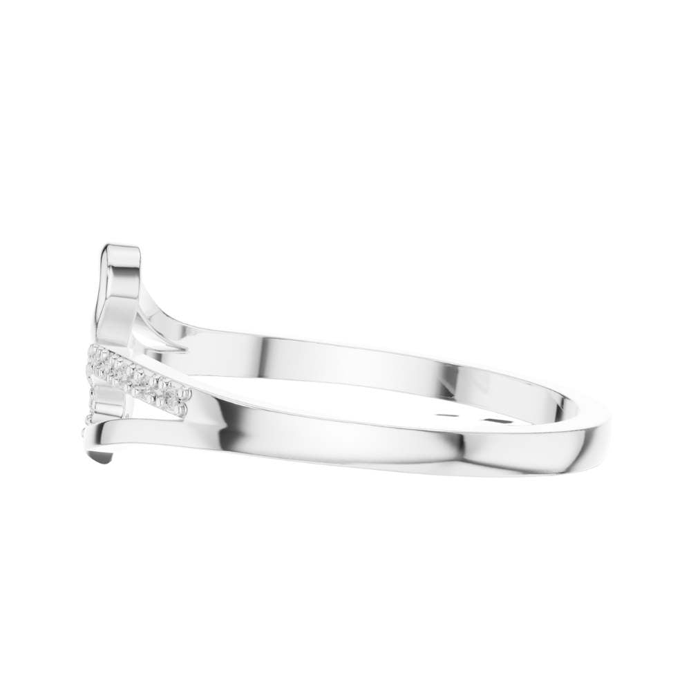 open swirl round lab diamond pave ring - view 9