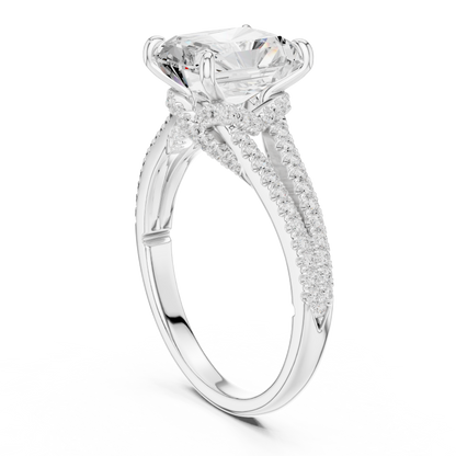 Split Shank Radiant Cut Lab Diamond Engagement Ring - View 12
