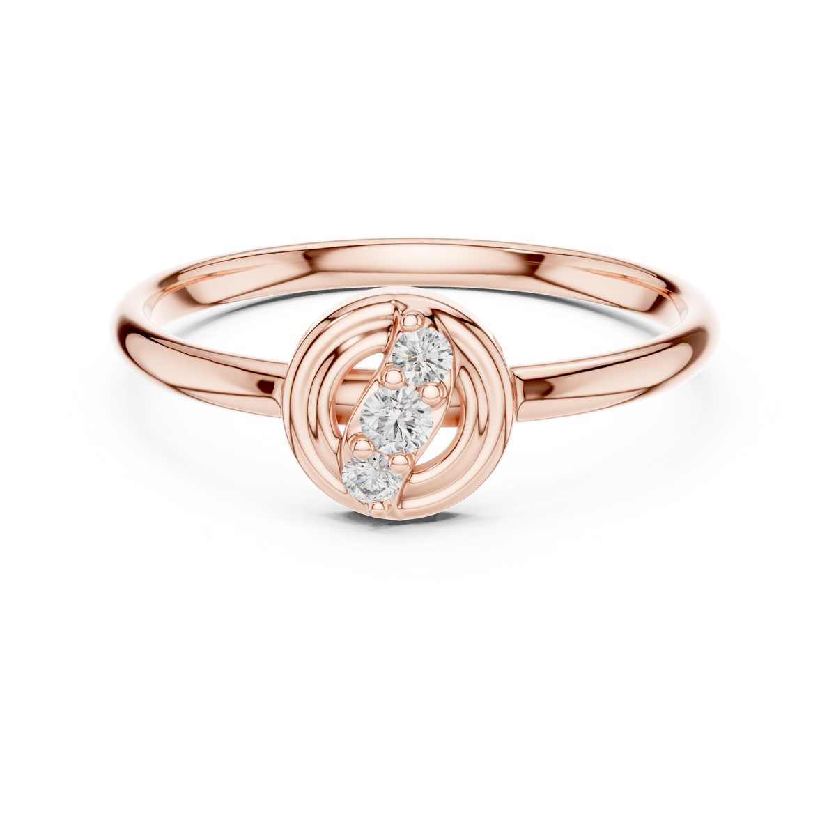 Round Cut Lab Diamond Cluster Ring With Open Frame Design - View 2