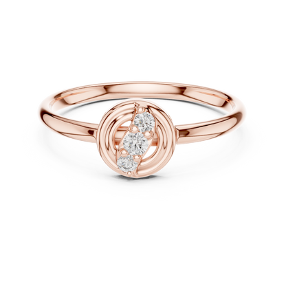 Round Cut Lab Diamond Cluster Ring With Open Frame Design - View 2