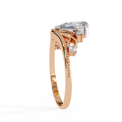 Vintage Pear Cut Lab Diamond Wedding Ring For Women - View 3