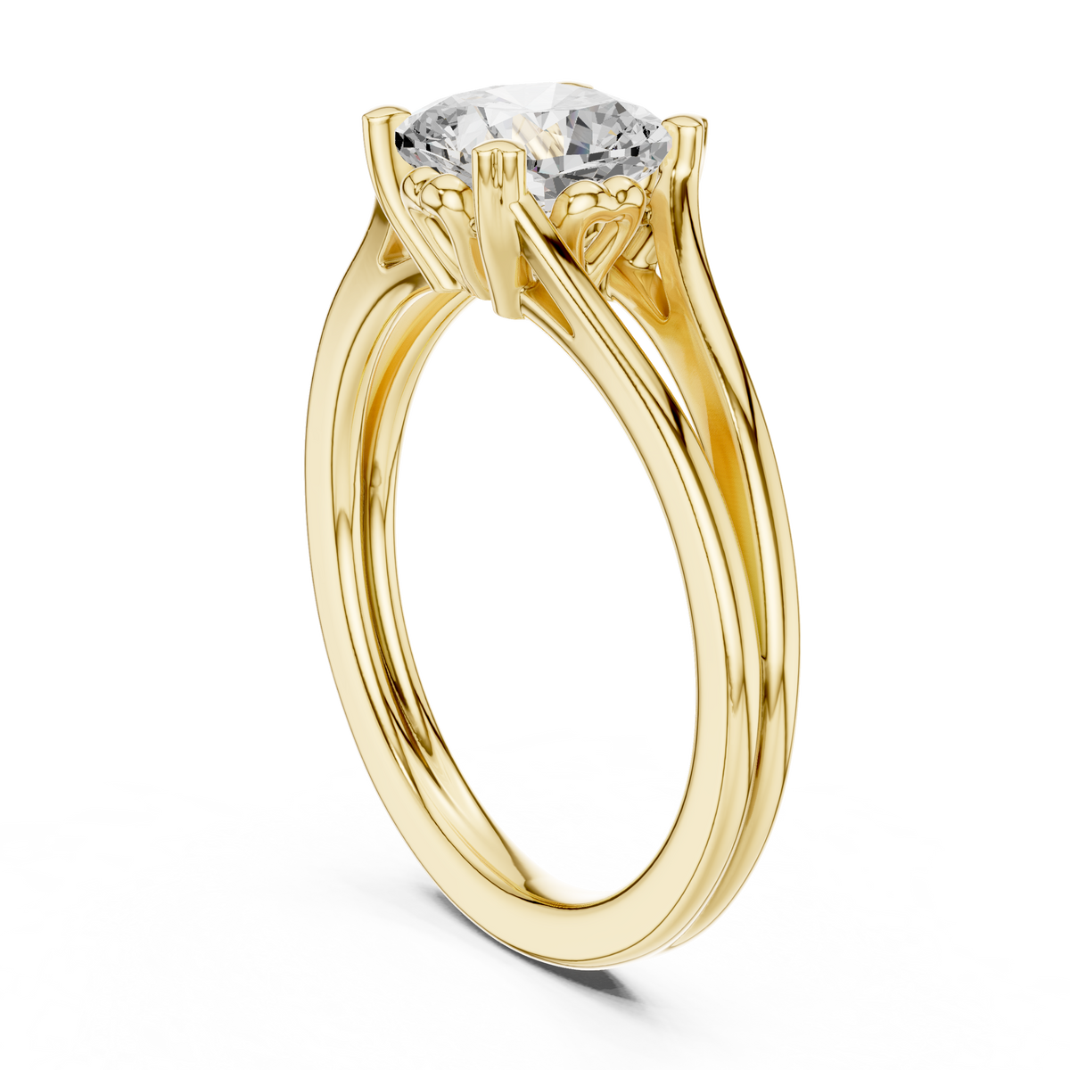 split shank cushion cut lab diamond solitaire rings - view 5