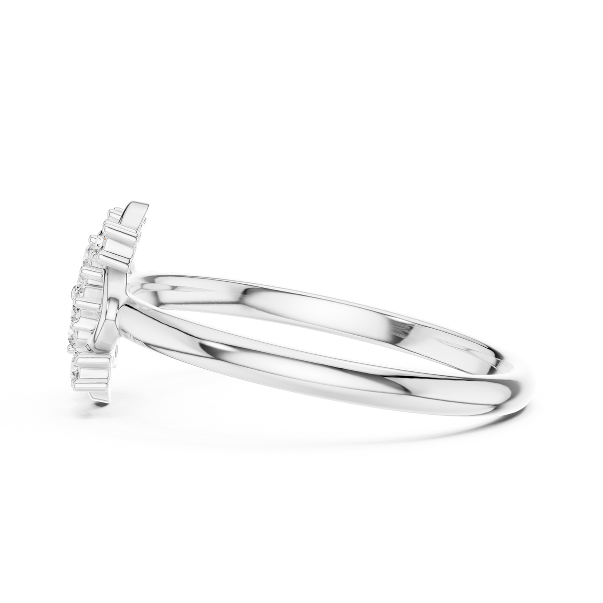 Round Lab Diamond Clover Floral Ring - View 10