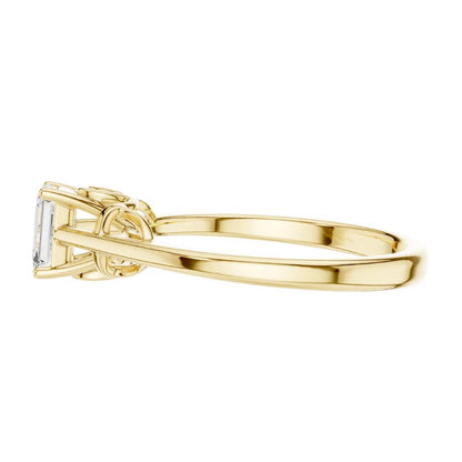 Emerald Cut Lab Diamond Solitaire Basket Ring - View 7