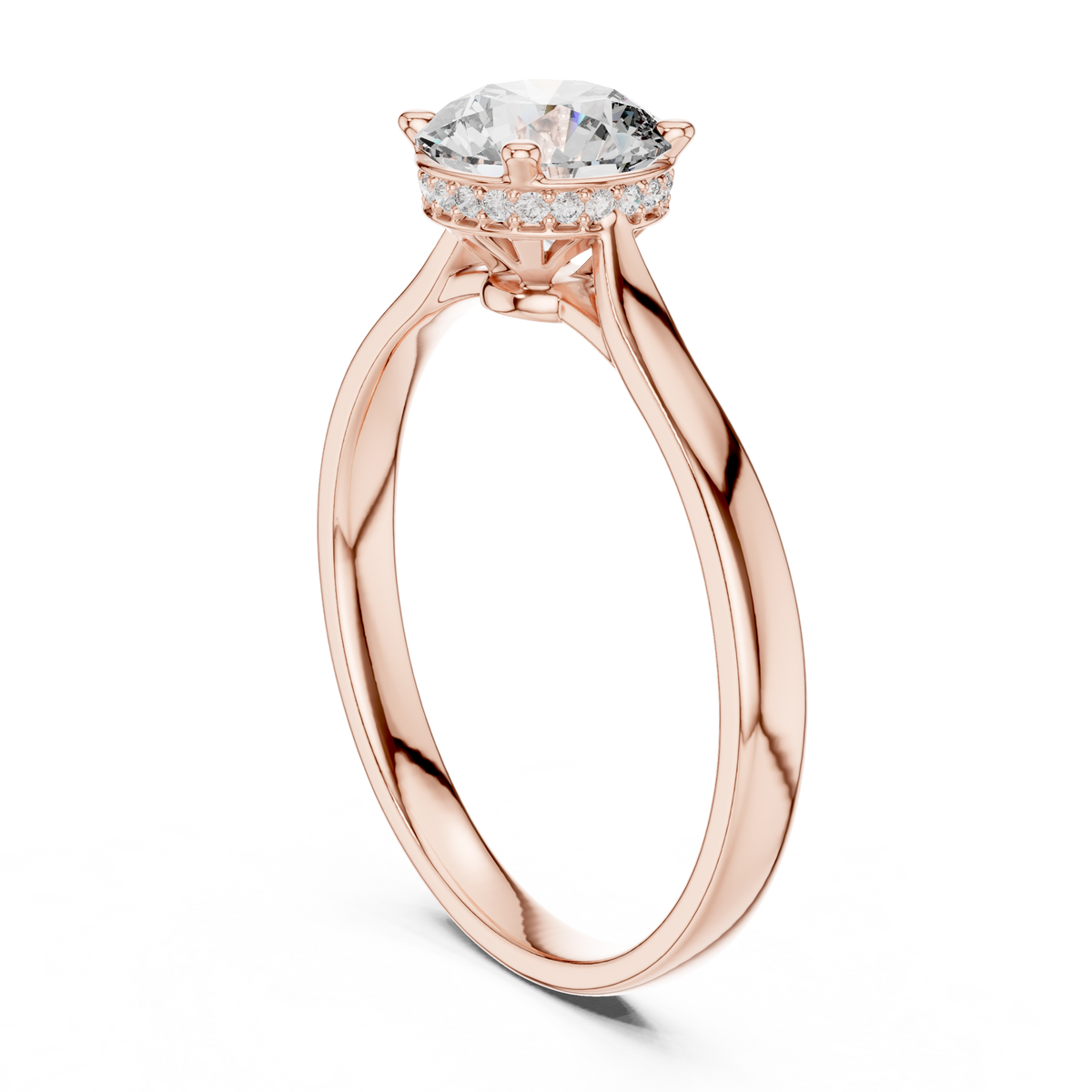 delicate round cut lab diamond solitaire engagement ring - view 7