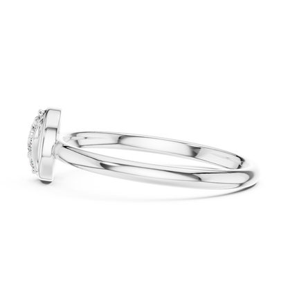 Round Cut Lab Diamond Cluster Ring With Open Frame Design - View 9