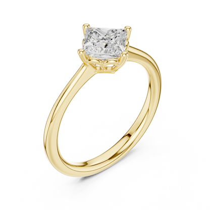Princess Cut Lab Diamond Solitaire Rings - View 2
